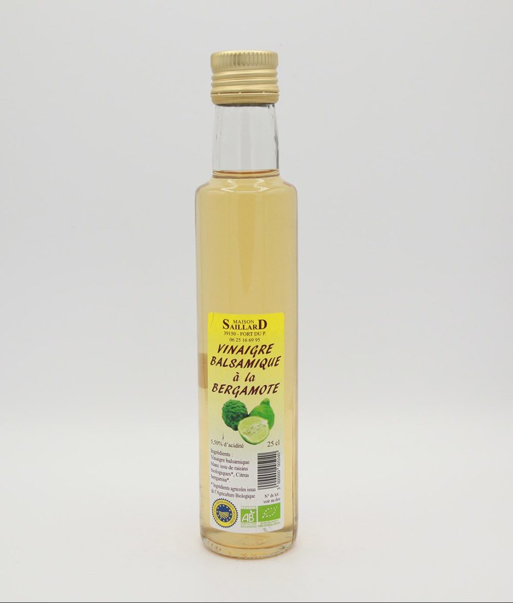 Vinaigre balsamique blanc bergamote - 25 cl - Maison Saillard